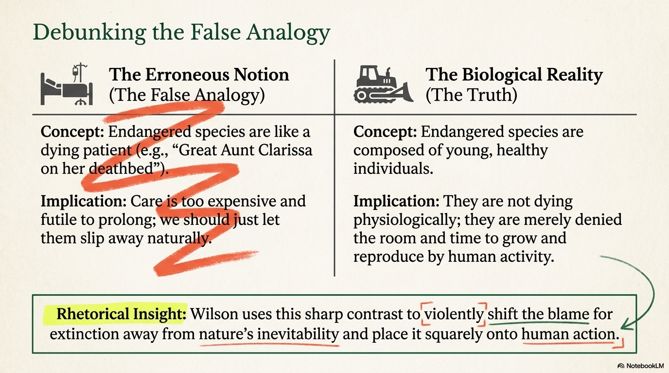 Slide debunking the false analogy about endangered species